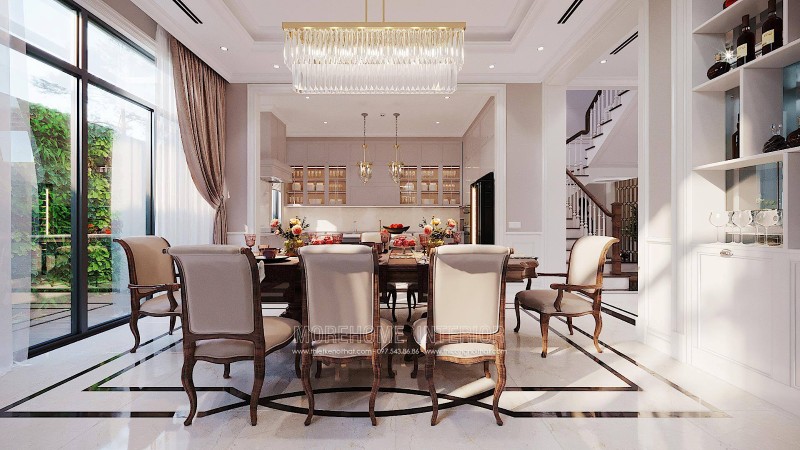 Thiết kế nội thất biệt thự ciputra tân cổ điển