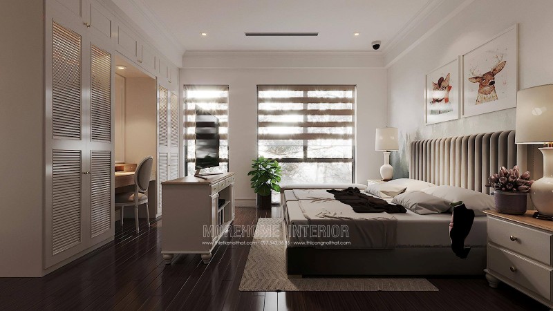 Thiết kế nội thất biệt thự ciputra tân cổ điển