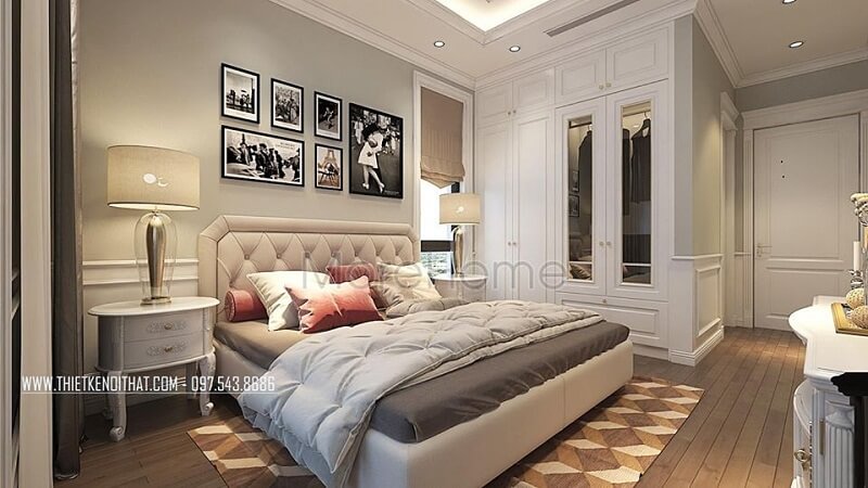 Tông màu chủ đạo của căn phòng ngủ bạn màu trắng và muốn tìm mẫu tủ quần áo gỗ đồng màu thì đường bỏ lỡ mẫu tủ quần áo này Mẫu tủ quần áo biệt thự cho phòng ngủ