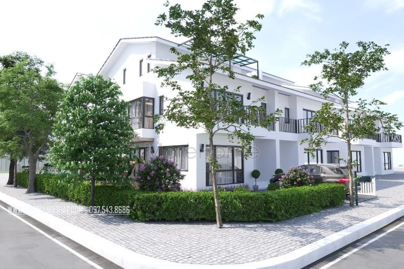 Thiết kế kiến trúc ngoại thất biệt thự Ecopark Hưng Yên phong cách hiện đại thiết kế biệt thự