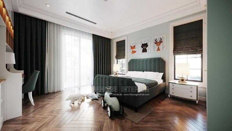 Bộ tranh in canvas hình ảnh các con vật đáng yêu tạo điểm nhấn sinh động cho phòng con. thiết kế biệt thự