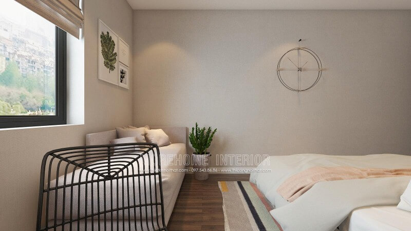 Ghế đôn sofa dài màu ghi thư giãn với thiết kế đơn giản nhưng êm ái sẽ là lựa chọn tuyệt vời cho phòng ngủ hiện đại.