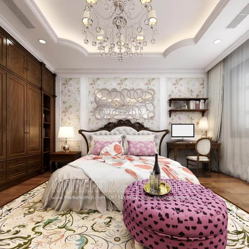 Morehome chuyên thiết kế, thi công và sản xuất nội thất gỗ óc chó cao cấp như: giường ngủ gỗ óc chó, tủ quần áo gỗ óc chó.... Thiết kế nội thất phòng ngủ biệt thự sang trọng, đẳng cấp