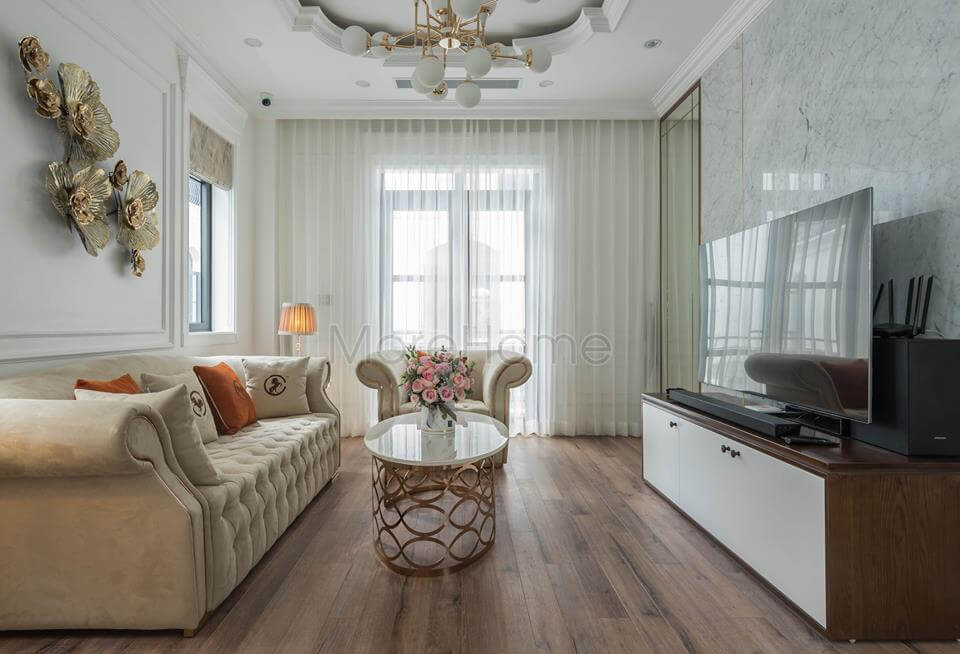 Sofa bọc nỉ được sản xuất bởi MoreSofa - thiết kế chuẩn mực, thẩm mỹ cao, bền bỉ với thời gian Thiết kế nội thất biệt thự đẹp, sang trọng