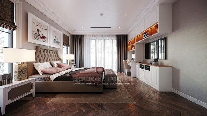 Thiết kế nội thất phòng của con đẹp, sang trọng nhưng không kém nét sinh động, đáng yêu. thiết kế biệt thự