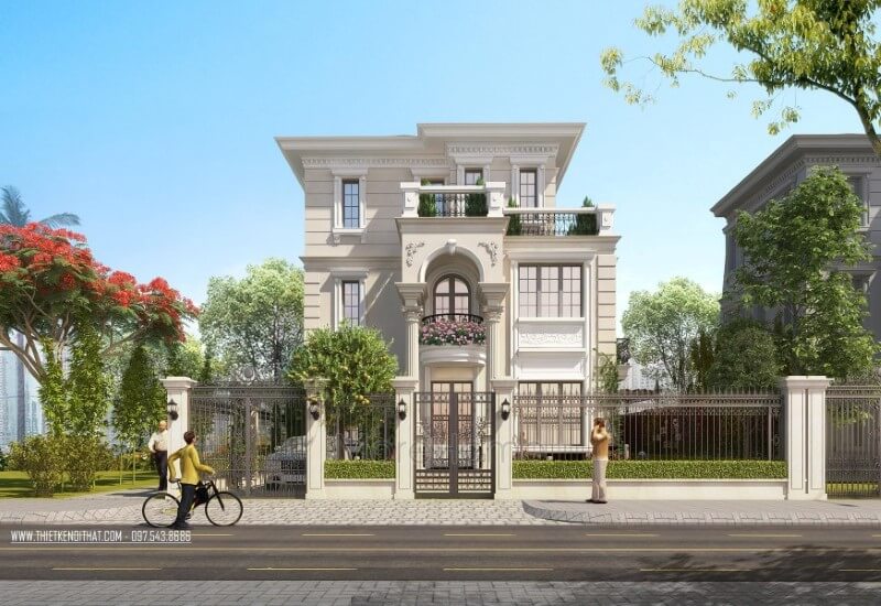 Công trình thiết kế biệt thự Splendora An Khánh kiến trúc tân cổ điển đẹp sang trọng tại huyện Hoài Đức Hà Nội thiết kế biệt thự Hà Nội
