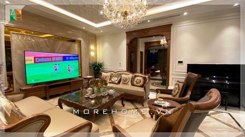 Sofa gỗ bọc nệm