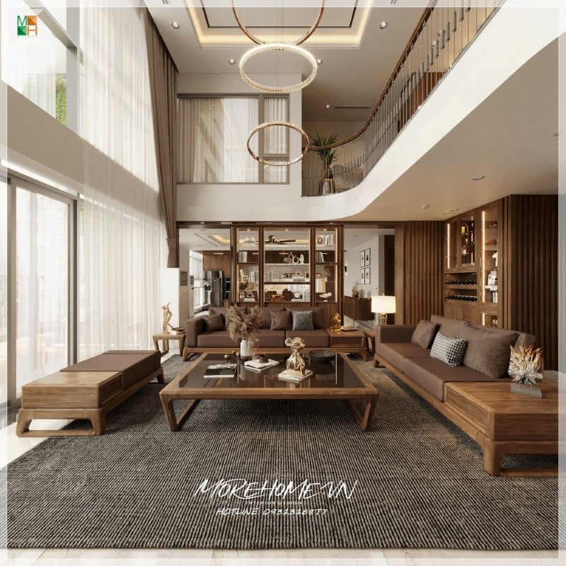 Sofa gỗ bọc nệm