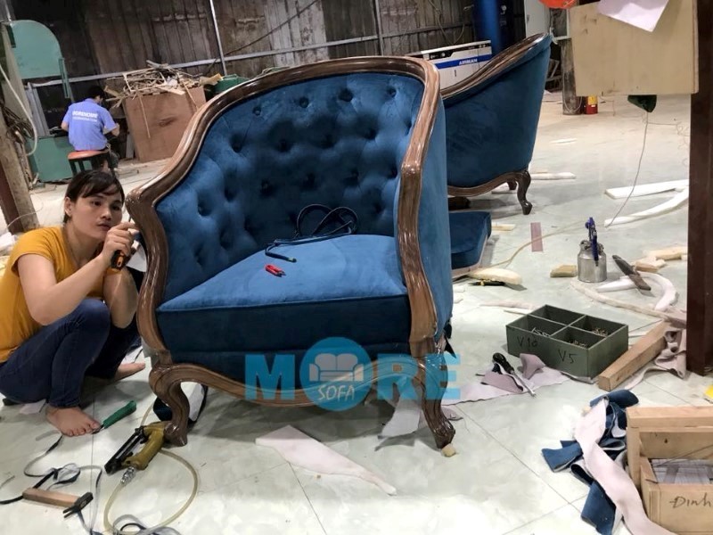 Sofa gỗ bọc nệm