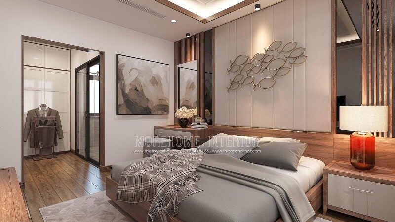 Bố trí phòng ngủ con trai mới lớn khép kín theo phong cách hiện đại được bố trí khá tinh gọn và sang trọng bởi kiến trúc sư Morehome, ngoài ra còn rất nhiều ý tưởng tuyệt vời hơn nữa quý vị nên tham khảo tại website:thietkenoithat.com Thiết kế nội thất tại Hưng Yên