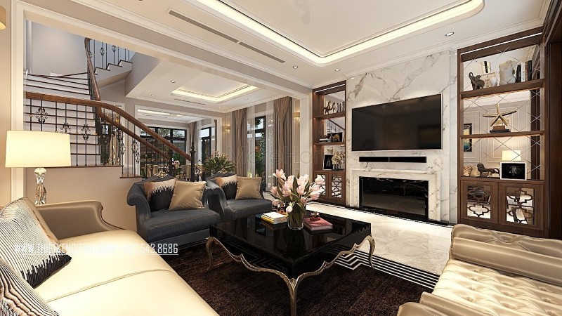 Thiết kế nội thất biệt thự tân cổ điển Thiết kế nội thất biệt thự tân cổ điển