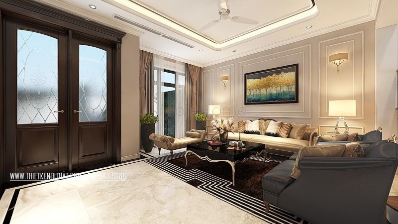 Thiết kế nội thất biệt thự tân cổ điển Thiết kế nội thất biệt thự tân cổ điển