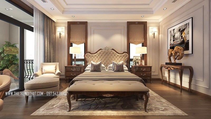 Thiết kế nội thất biệt thự tân cổ điển Thiết kế nội thất biệt thự tân cổ điển